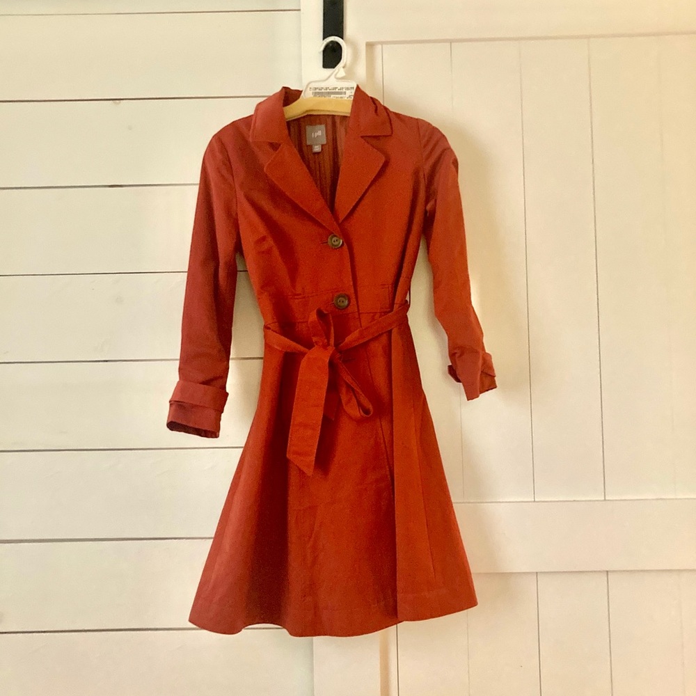J. Jill Orange Lined Raincoat/ Trenchcoat